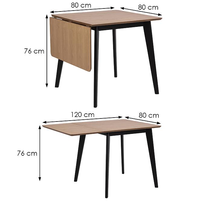 Stół rozkładany Kobi Składany 80/120x80cmBlat Dąb