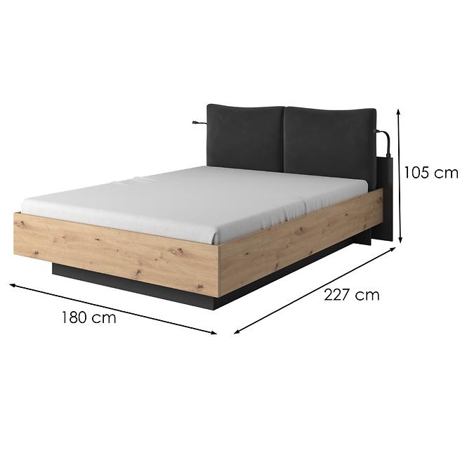 Łóżko Nest 160 Dąb Artisan/Antracyt