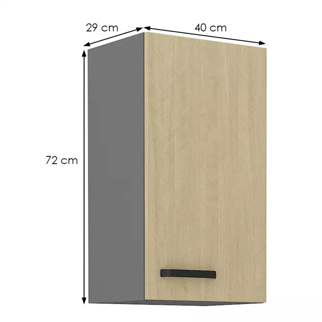Szafka kuchenna SCANDI jodełka/antracyt 40g-72 1f