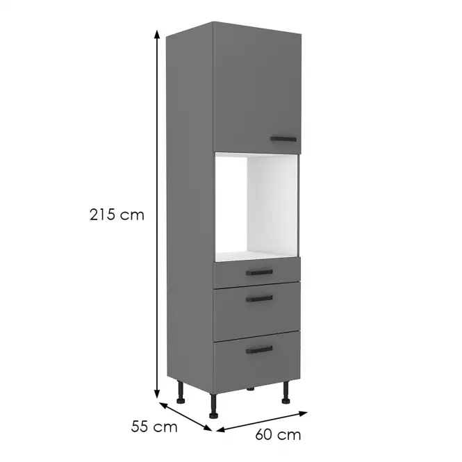 Szafka kuchenna NESSA antracyt 60dps-215 1f 3s