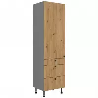 Szafka kuchenna AVA dąb artisan/antracyt 60dks-215 1f 3s