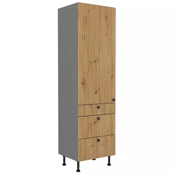 Szafka kuchenna AVA dąb artisan/antracyt 60dks-215 1f 3s