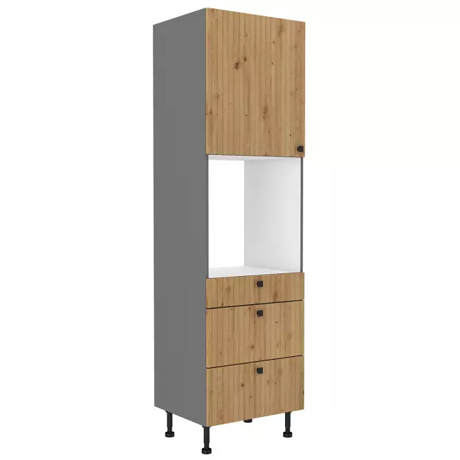 Szafka kuchenna AVA dąb artisan/antracyt 60dps-215 1f 3s