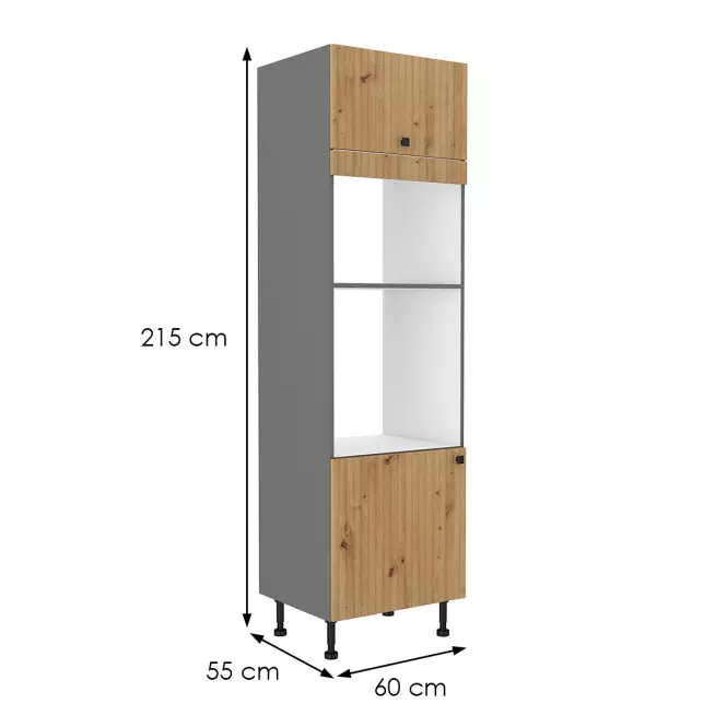 Szafka kuchenna AVA dąb artisan/antracyt 60dpm-215 2f