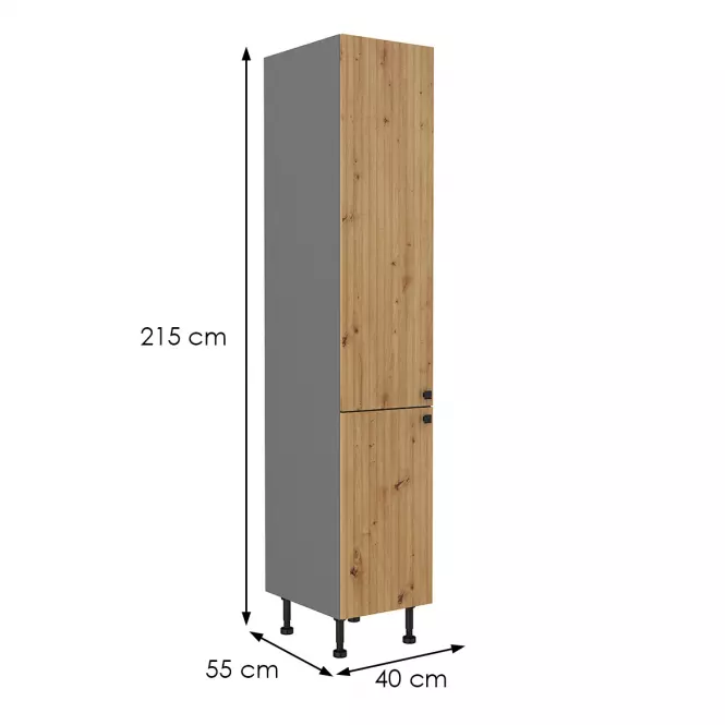Szafka kuchenna AVA dąb artisan/antracyt 40dk-215 2f