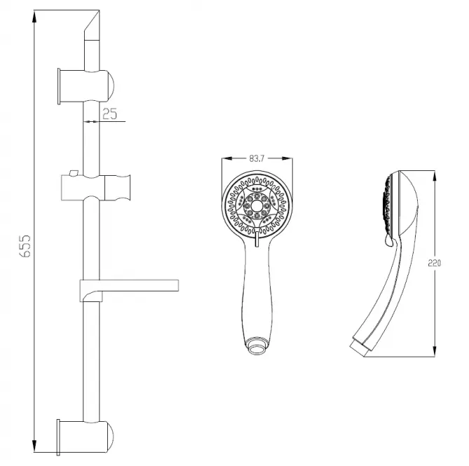 Zestaw natryskowy Esla chrom 5F