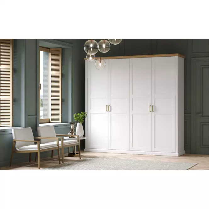 Szafa 4d Tara p4/ta white/pacific walnut