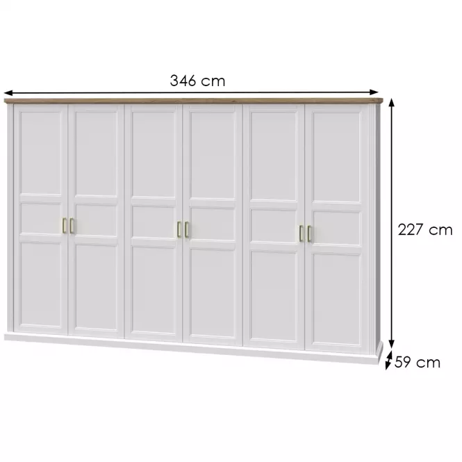 Szafa 6d Tara p6/ta white/pacific walnut