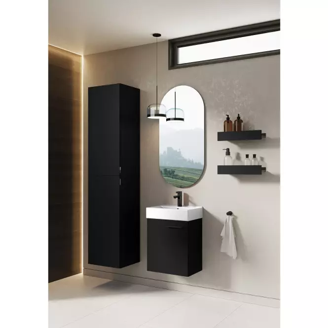 Zestaw szafka z umywalką Mini 45 Black Matt (Uchwyt Black Matt),3