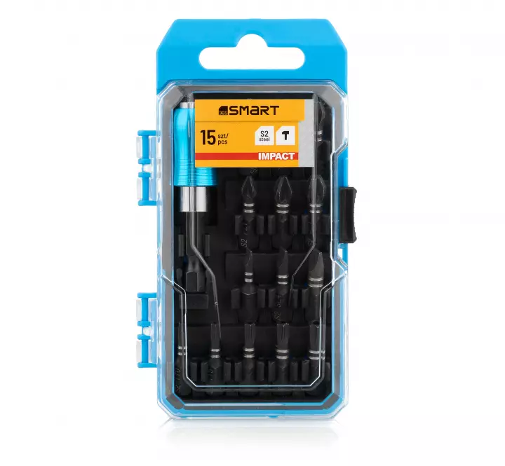 Smart Komplet Bitów Udarowych PH, PZ, TX, SL+ ADAPTER 15szt.