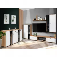 Meblościanka Salsa mdf biały/dąb artisan