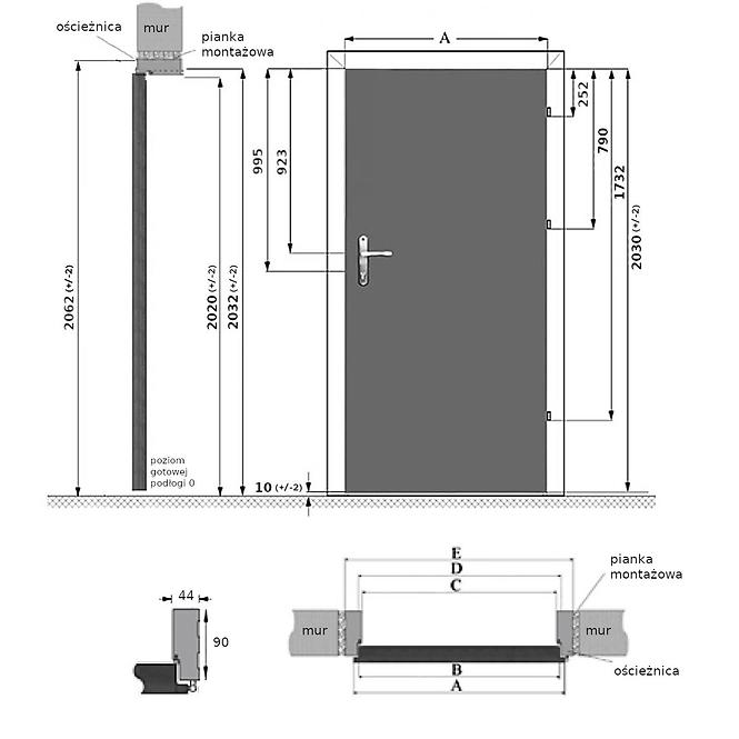 Drzwi wewnętrzne VITAPE 1*5 60L Dąb Sonoma WC+PODC