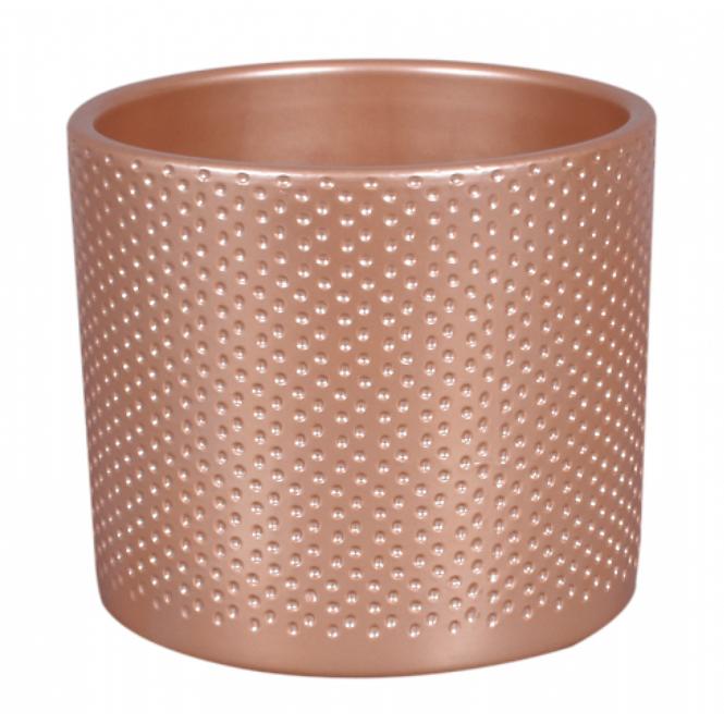 Osłonka ceramiczna Zeus Dots 13 cm różowa