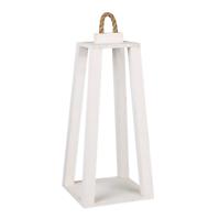 Lampion drewniany biały 20 x 20 x 42 cm