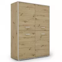 Komoda Capannoli 120 4d dąb artisan/biały