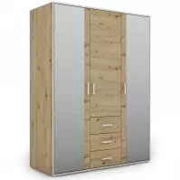 Szafa Capannoli 3s 3d lustro dąb artisan/biały
