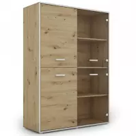 Witryna Capannoli 120 2d2g dąb artisan/biały