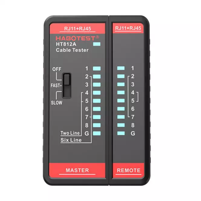 Habotest Tester Przewodów Sieciowych RJ11 / RJ45 HT812A
