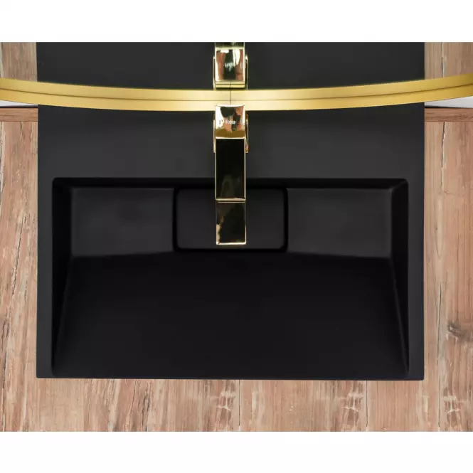 Umywalka nablatowa/ścienna Goya Black Mat 50 konglomerat