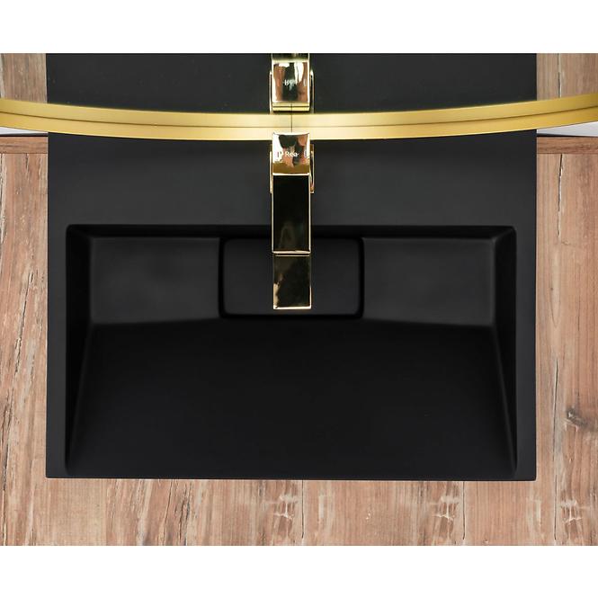 Umywalka nablatowa/ścienna Goya Black Mat 50 konglomerat