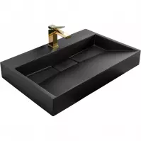 Umywalka nablatowa/ścienna Goya Black Mat 70 konglomerat