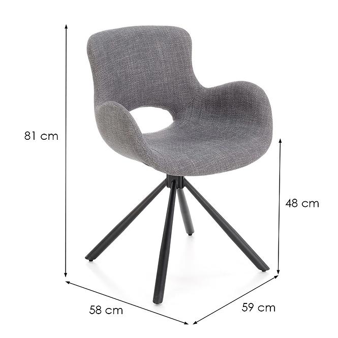 Krzesło K475 tkanina/metal popiel 59x58x81