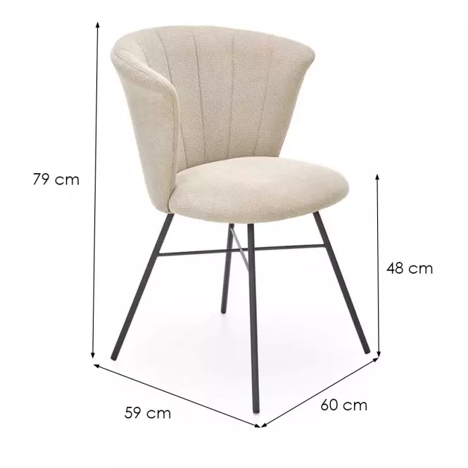 Krzesło K459 tkanina/metal beż 60x59x79