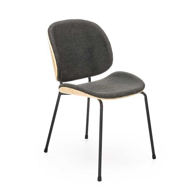 Krzesło K467 tkanina/sklejka/metal dąb/ciemny popiel