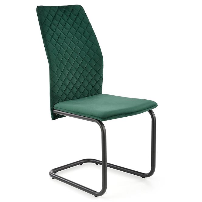 Krzesło K444 tkanina/metal ciemny zielony 44x54x97