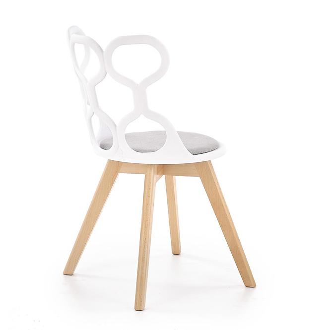 Krzesło K308 polipropylen/drewno/tkanina biały/popiel