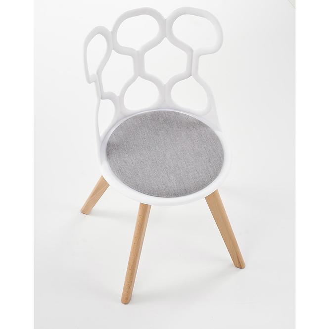 Krzesło K308 polipropylen/drewno/tkanina biały/popiel