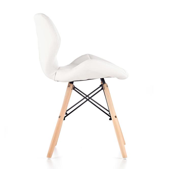 Krzesło K281 ekoskóra/drewno biały 48x51x74