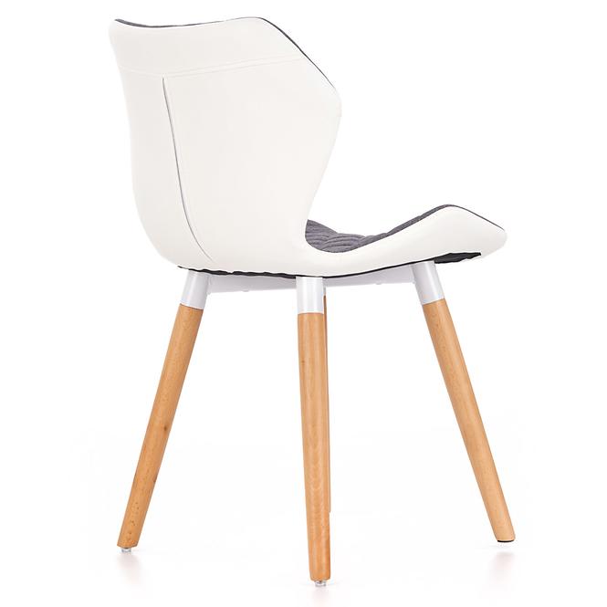 Krzesło K277 tkanina/ekoskóra/drewno popiel/biały