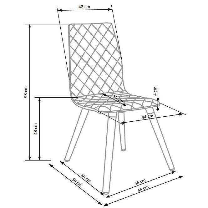 Krzesło K282 tkanina/drewno beż 56x44x93
