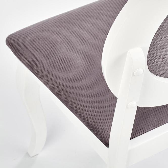 Krzesło Barock drewno/tkanina biały/popiel 45x51x93
