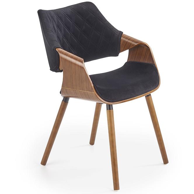 Krzesło K396 drewno/velvet orzech/czarny 56x55x77