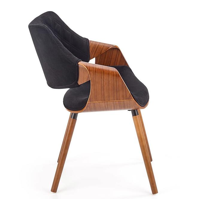 Krzesło K396 drewno/velvet orzech/czarny 56x55x77
