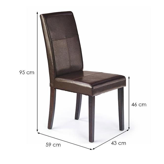 Krzesło Kerry Bis drewno/ekoskóra wenge/ciemny brąz
