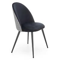Krzesło K478 velvet/tkanina/metal czarny/biały 49x54x84
