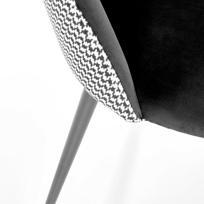 Krzesło K478 velvet/tkanina/metal czarny/biały 49x54x84