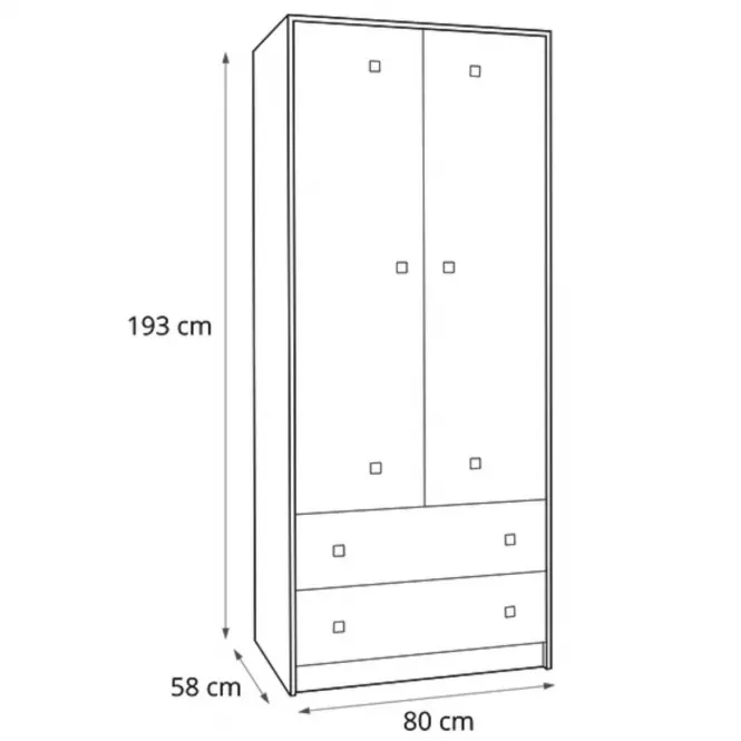 Szafa Tommy 2 80 cm grafit/enigma