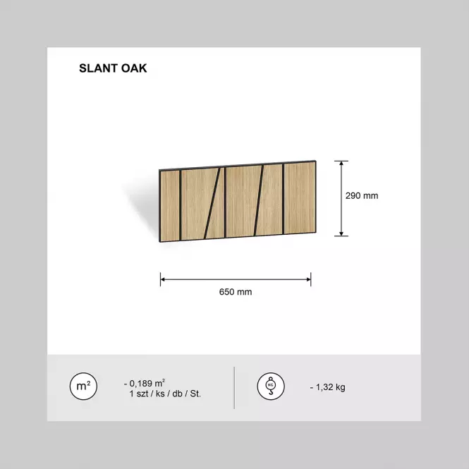 Panel frezowany Slant dąb 65x29 cm MDF