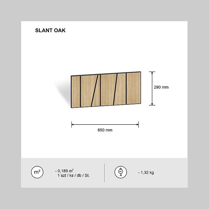 Panel frezowany Slant dąb 65x29 cm MDF