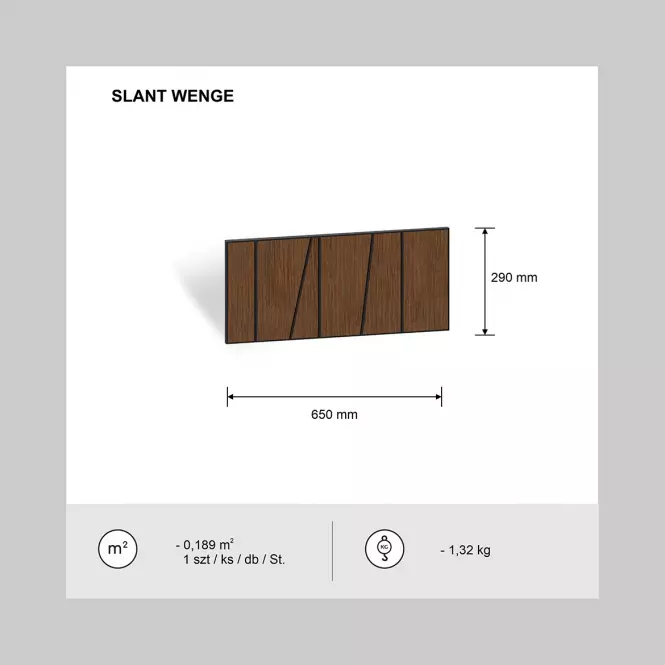 Panel frezowany Slant wenge 65x29 cm MDF