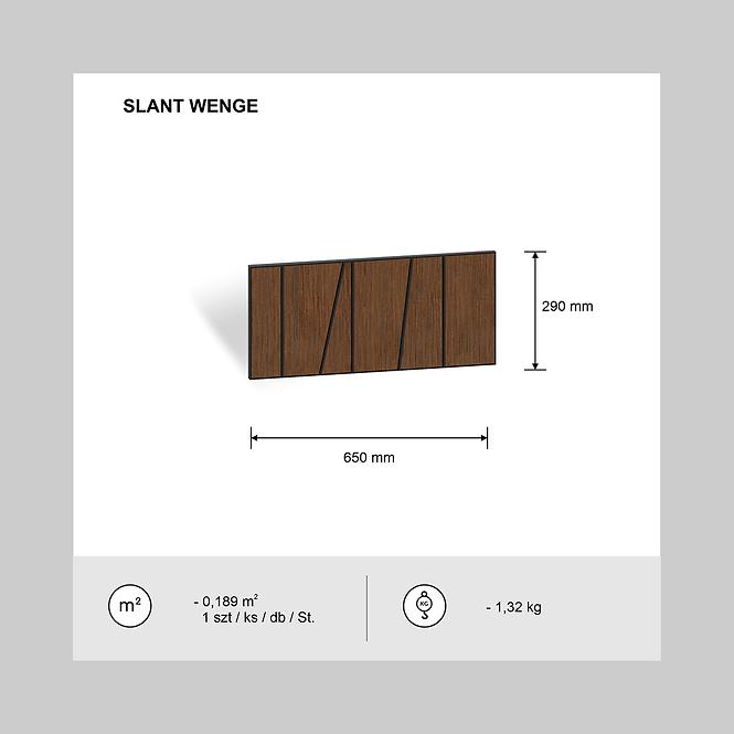 Panel frezowany Slant wenge 65x29 cm MDF