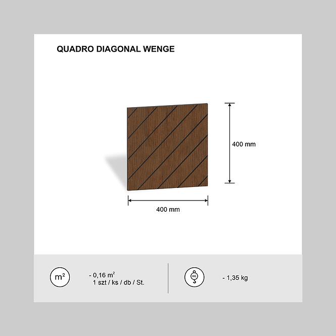 Panel frezowany Quadro Diagonal wenge 40x40 cm MDF