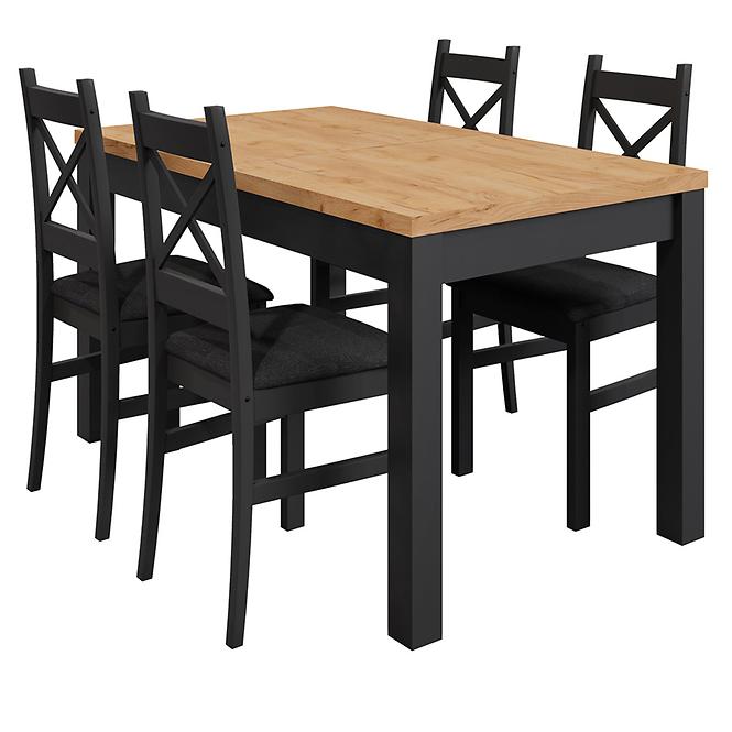 Zestaw stół i krzesła Mini czarny/craft