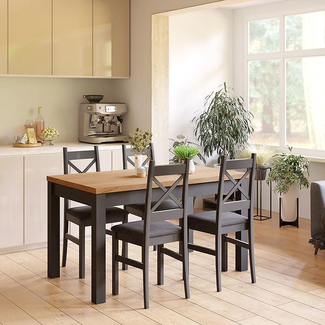 Zestaw stół i krzesła Mini czarny/craft