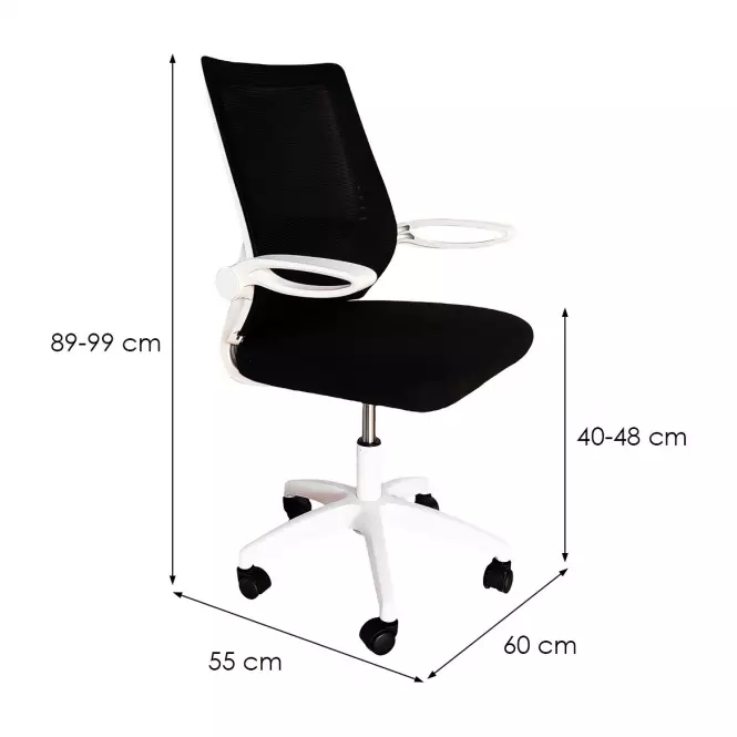 Krzesło obrotowe Rey 4798 czarne/białe