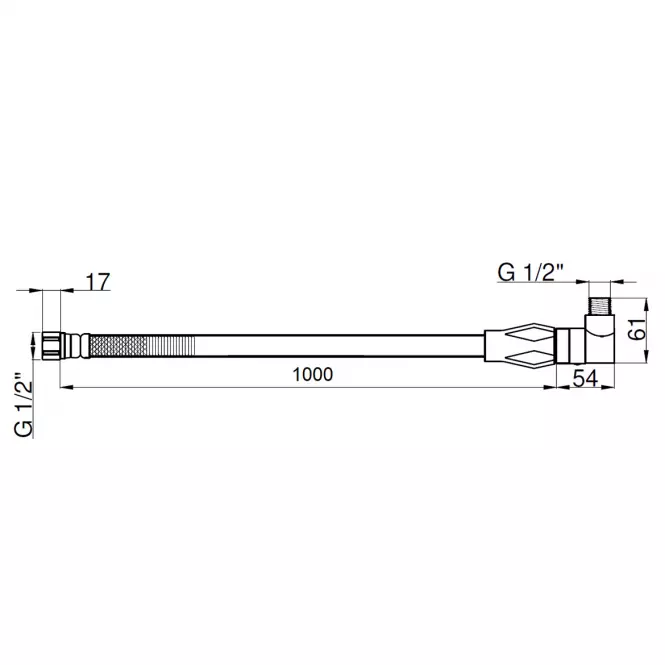 Wąż do gazu z zaworem 1/2˝ 1 m PVC